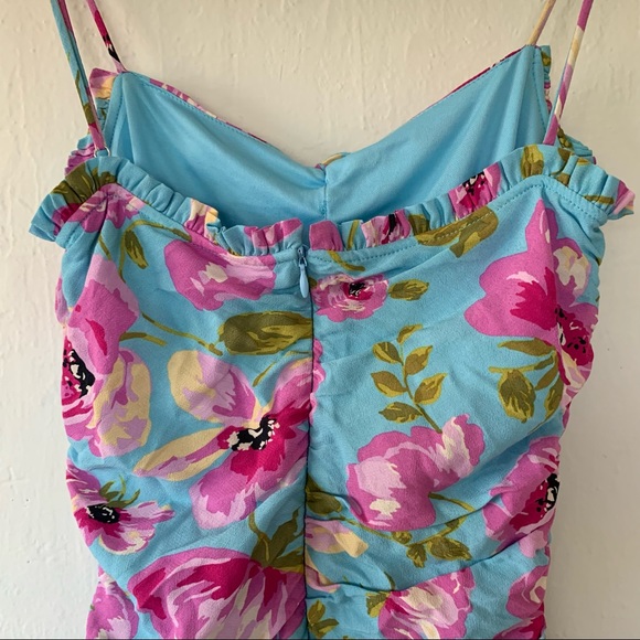 Zara Draped Ruched Floral Mini Dress - Picture 12 of 15